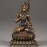 EINE SITZENDE FIGUR VON VAJRASATTVA AUS BRONZE - photo 1