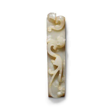 A SUPERB WHITE JADE ‘CHILONG’ SWORD SLIDE - photo 2