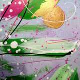 РОЖДЕСТВЕНСКАЯ ЕЛКА С ЗОЛОТЫМИ ШАРАМИ Watercolor paper Acrylic and ink on paper Modern art фантазийная композиция Russia 2021 - photo 2