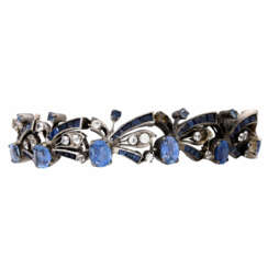 Antikes Armband mit blauem und farblosem Steinbesatz,