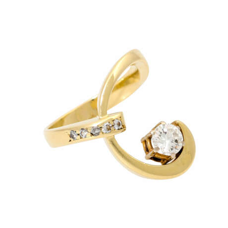 Ring mit Brillant ca. 0,5 ct, - photo 1