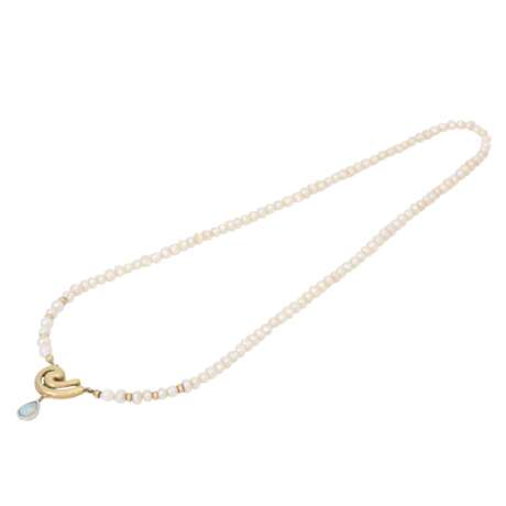 Perlenkette mit Opalanhänger, - Foto 3