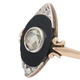 Ring mit Diamantrose ca. 0,3 ct auf ovaler Onyxplatte - фото 3