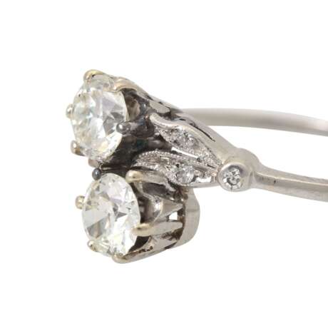 Ring mit 2 Altschliffdiamanten von je ca. 0,4 ct, - photo 4
