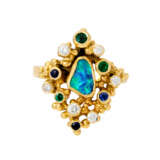 EHINGER SCHWARZ Ring mit Opal, 6 Brillanten von zus. ca. 0,21 ct, - photo 2