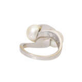 Ring mit 2 Perlen und Brillanten - photo 3