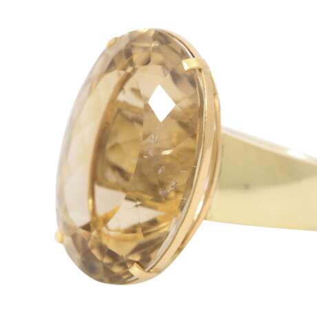 Ring mit großem champagnerfarbenem Quarz - Foto 4