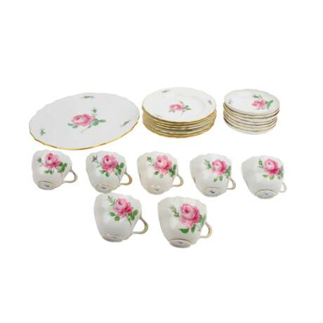 MEISSEN 27-tlg. Kaffeeservice 'Rote Rose', 2. Wahl, 20. Jh. - photo 2