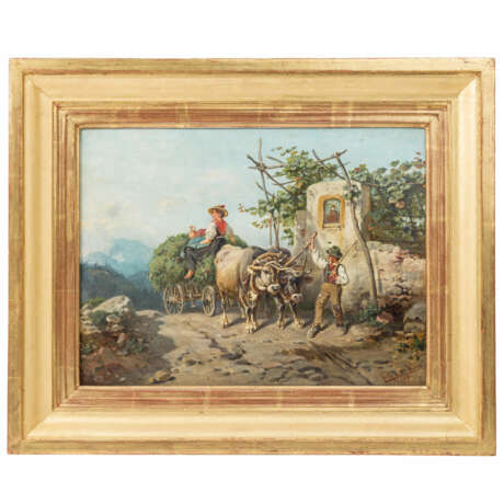VAN DER VENNE, FRITZ (1873-1936) "Bauernpaar mit Ochsenkarren" 1891 - фото 2