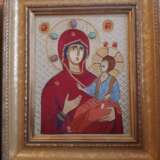 icon of the Kazan Mother of God. natural silk gold thread embroidery iconography Orthodox icons Russia Moscow 2021 - Foto 1