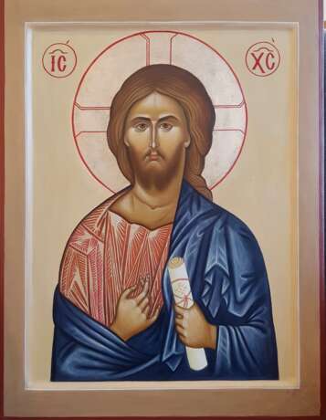 Icon *God Almighty*. board gesso oil tempera icon painting Byzantine style Christliche Kunst Russia Moscow 2018 - Foto 1