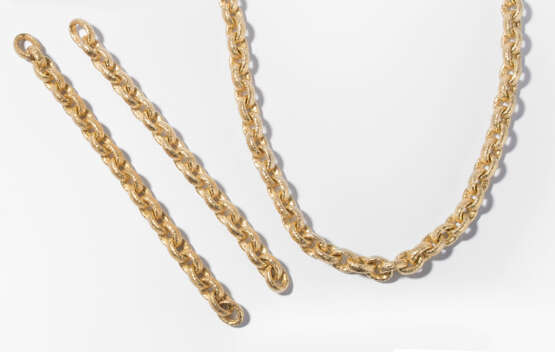Set: Breites Gold-Collier und 2 Bracelet - фото 1