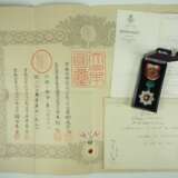 Japan : Orden der aufgehenden Sonne, 4. Klasse, im Etui, mit Urkunde. - Foto 1