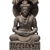 Schöne Skulptur eines Bodhisattva aus grauem Schiefer - Foto 1