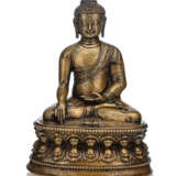 Feine, mit Silber eingelegte Bronze des Buddha Shakyamuni - фото 1