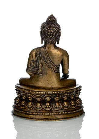 Feine, mit Silber eingelegte Bronze des Buddha Shakyamuni - photo 4