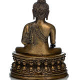 Feine, mit Silber eingelegte Bronze des Buddha Shakyamuni - Foto 4