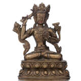 Bronze des Manjushri auf einem Lotus - photo 1