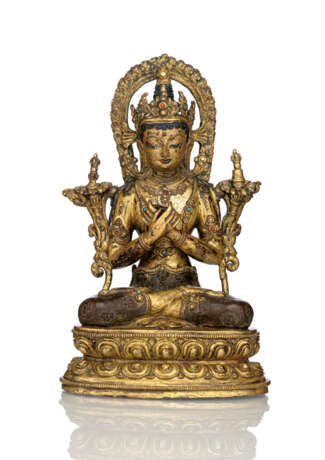 Partiell feuervergoldete Bronze des Vajradhara - Foto 1