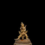 Partiell feuervergoldete Bronze des Chakrasamvara und Vajravarahi - Foto 1