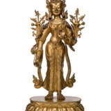Feine feuerveroldete Bronze des Padmapani - Foto 1