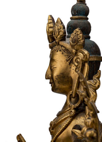Feine feuerveroldete Bronze des Padmapani - Foto 5