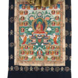 Feines Thangka des Buddha Shakyamuni in Seidenmotnierung - фото 1