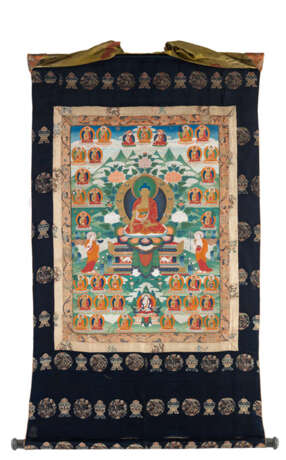 Feines Thangka des Buddha Shakyamuni in Seidenmotnierung - фото 2