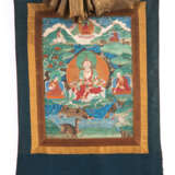 Thangka mit Darstellung eines Siddha in Bokatmontierung - photo 1