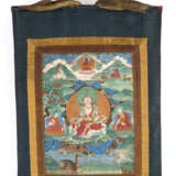 Thangka mit Darstellung eines Siddha in Bokatmontierung - Foto 2