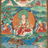 Thangka mit Darstellung eines Siddha in Bokatmontierung - Foto 3