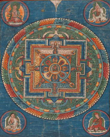 Mandala des Amitayus in Brokatmontierung - Foto 1