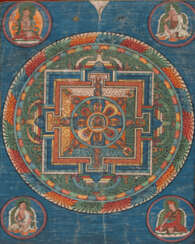 Mandala des Amitayus in Brokatmontierung