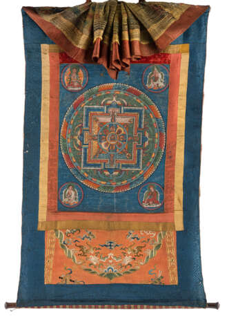 Mandala des Amitayus in Brokatmontierung - Foto 2