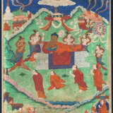 Seltener Satz von sieben Malereien mit Darstellungen zum Leben von Buddha - Foto 2