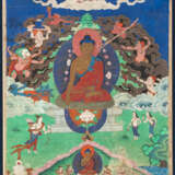 Seltener Satz von sieben Malereien mit Darstellungen zum Leben von Buddha - photo 6