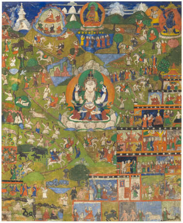 Avalokiteshvara Shadakshari umgeben von narrativen Szenen - photo 1