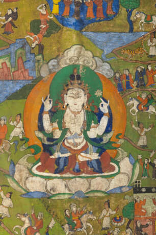 Avalokiteshvara Shadakshari umgeben von narrativen Szenen - Foto 3