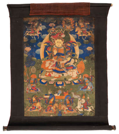 Gruppe von vier Thangka bzw. Tsagli, u.a. Avalokiteshvara und Vaishravana, teils monitiert - Foto 5