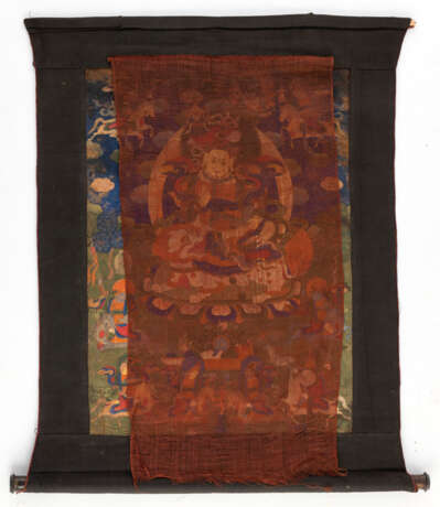 Gruppe von vier Thangka bzw. Tsagli, u.a. Avalokiteshvara und Vaishravana, teils monitiert - фото 6