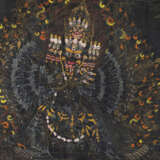 Schwarzgrundige Thangka des Mahavajrabhairava in Seidenmontierung - photo 8