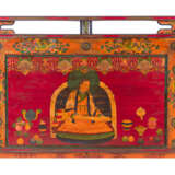 Drei teils vergoldete und polychrom bemalte Meditationsparavents mit Darstellungen von Mönchen - photo 3