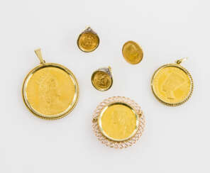 Schmuckkonvolut in Form von Münzen und Medaillen aus GOLD - dabei u.a.
