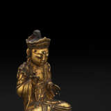 Sehr seltene feuervergoldete Bronze des Buddha - Foto 3