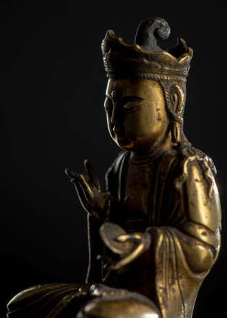 Sehr seltene feuervergoldete Bronze des Buddha - photo 8