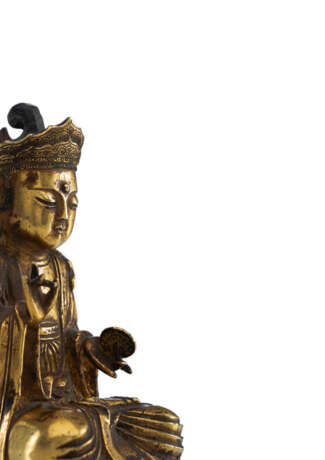 Sehr seltene feuervergoldete Bronze des Buddha - Foto 11