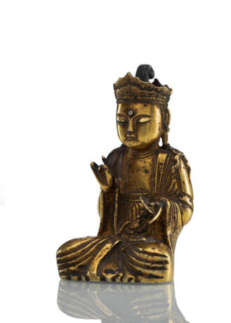 Sehr seltene feuervergoldete Bronze des Buddha - photo 12