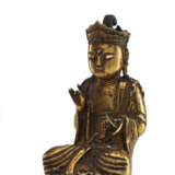 Sehr seltene feuervergoldete Bronze des Buddha - Foto 12