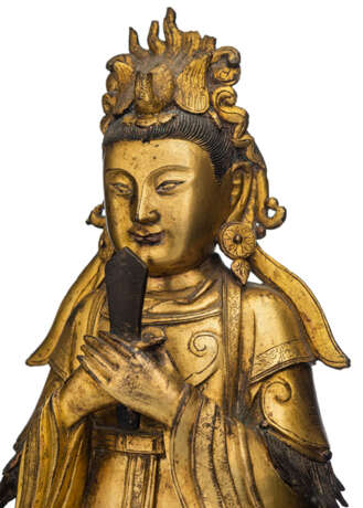 Feuervergoldete Bronze der Bixia Yuanjun - photo 3