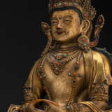 Exzellente feuervergoldete Bronze des Amitayus - Foto 14
